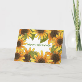 Tarjeta de cumpleaños de girasol