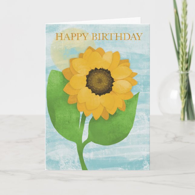 Tarjeta de cumpleaños de girasol (Anverso)