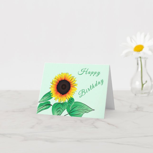 Tarjeta de cumpleaños de girasol (Planta pequeña)