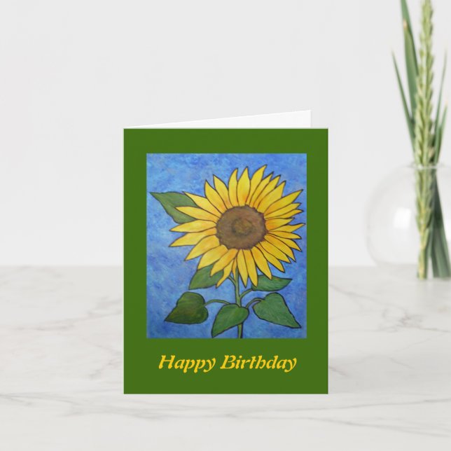 Tarjeta de cumpleaños de girasol (Anverso)