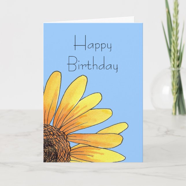 Tarjeta de cumpleaños de girasol (Anverso)
