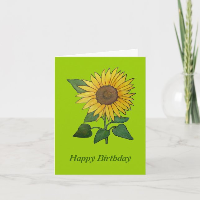 Tarjeta de cumpleaños de girasol (Anverso)