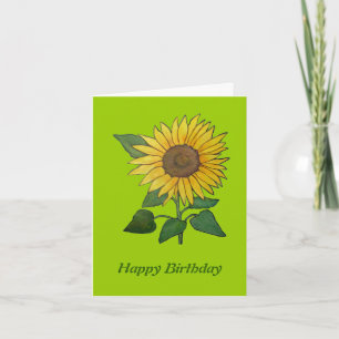 Tarjeta de cumpleaños de girasol