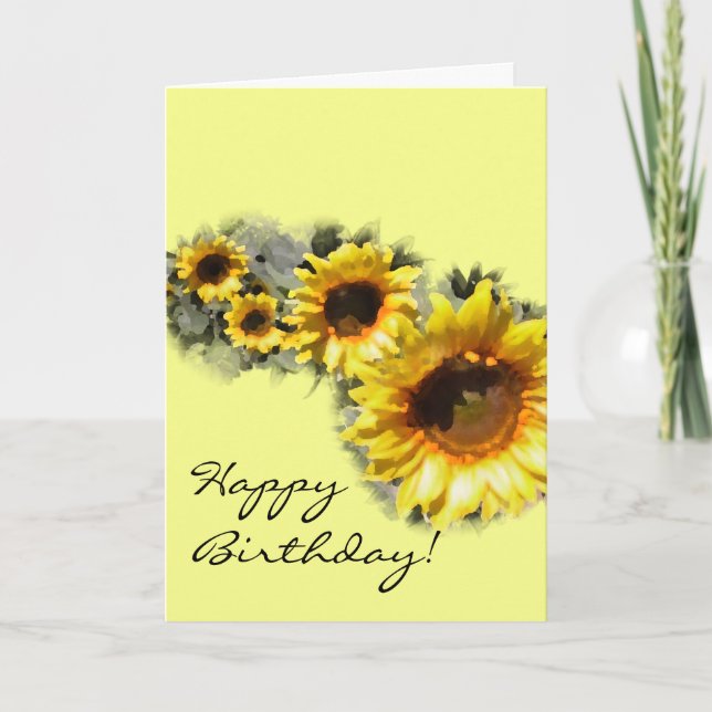 Tarjeta de cumpleaños de girasol (Anverso)