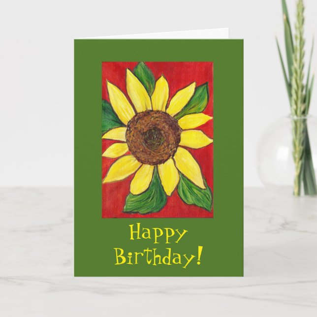 Tarjeta de cumpleaños de girasol (Anverso)