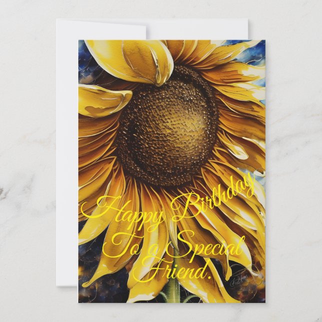 Tarjeta de cumpleaños de girasol (Anverso)