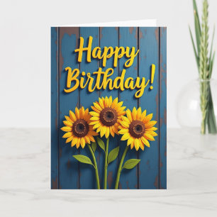 Tarjeta de cumpleaños de girasol alegre