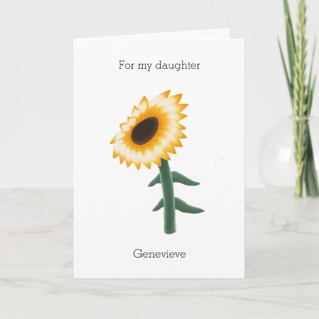 Tarjeta de cumpleaños de girasol amarillo (Anverso)