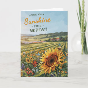 Tarjeta de cumpleaños de girasol para ella
