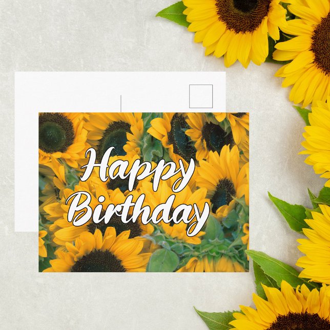 Tarjeta de cumpleaños de girasoles felices (Subido por el creador)