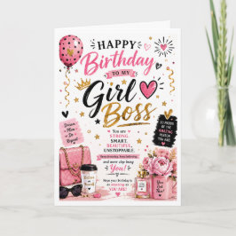 Tarjeta de cumpleaños de Girl Boss para hija