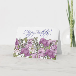 Tarjeta de cumpleaños de gladiolos