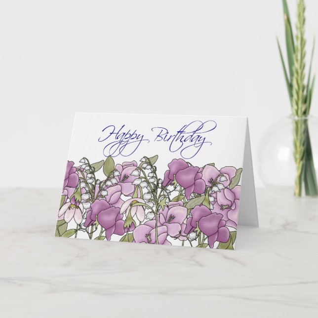 Tarjeta de cumpleaños de gladiolos (Anverso)
