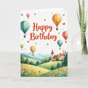 Tarjeta de cumpleaños de globo aerostático caprich