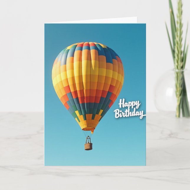 Tarjeta de cumpleaños de globo aerostático mosaico (Anverso)