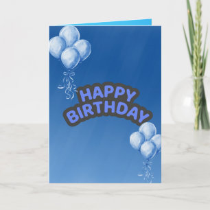 Tarjeta de cumpleaños de globo azul para niños