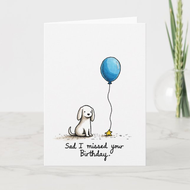 Tarjeta de cumpleaños de globo canino (Anverso)