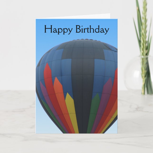 Tarjeta de cumpleaños de globo de aire caliente (Anverso)