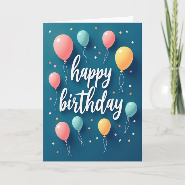 Tarjeta de cumpleaños de globo suave (Anverso)