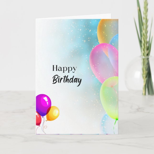 Tarjeta de cumpleaños de globos (Anverso)