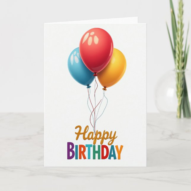 Tarjeta de cumpleaños de globos dulces (Anverso)