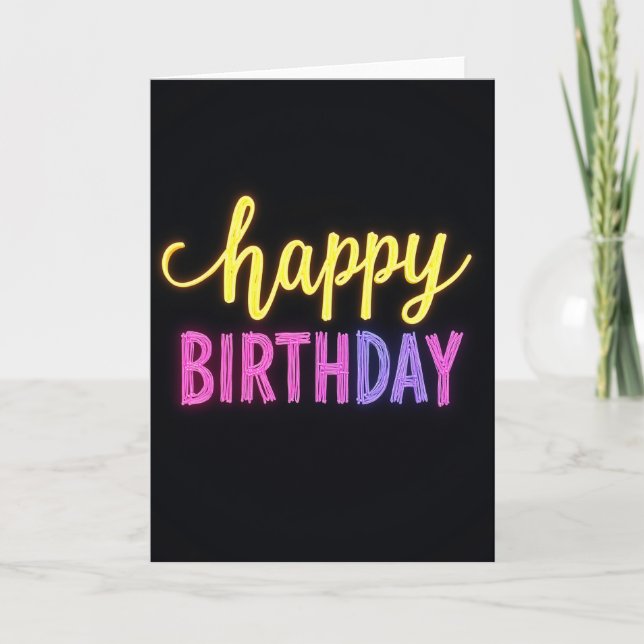Tarjeta de cumpleaños de Glow Script (Anverso)