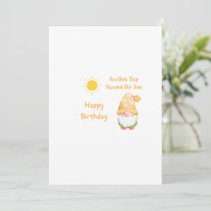 Tarjeta de cumpleaños de Gnome Otro viaje alrededo