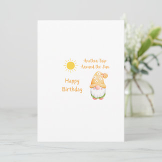 Tarjeta de cumpleaños de Gnome Otro viaje alrededo