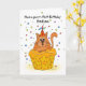 tarjeta de cumpleaños de godson con ginger cupcake (Yellow Flower)