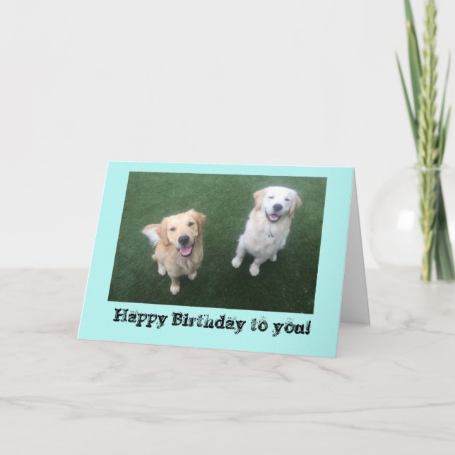 Tarjeta de cumpleaños de Golden Retriever (Anverso)