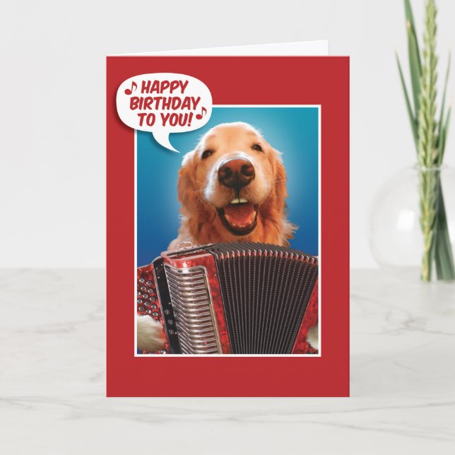 Tarjeta de cumpleaños de Golden Retriever para jug (Anverso)