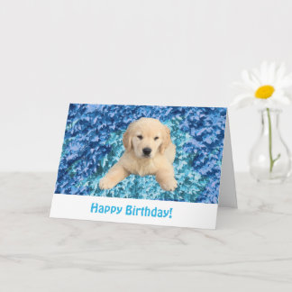Tarjeta de cumpleaños de Golden Retriever Puppy