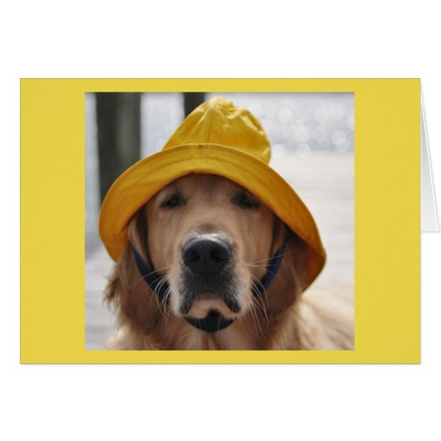 Tarjeta de cumpleaños de Golden Retriever Rainy Da (Anverso (Horizontal))
