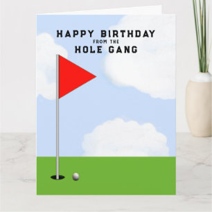 Tarjeta de cumpleaños de golf de todos