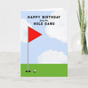Tarjeta de cumpleaños de golf de todos
