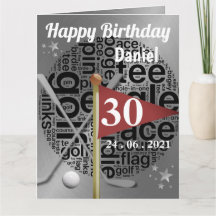 Tarjeta De Cumpleaños De Golf Personalizada Para H