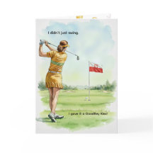 Tarjeta de cumpleaños de golfista polaca, dama ret