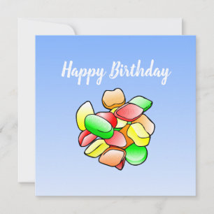 Tarjeta de cumpleaños de gomitas de vino