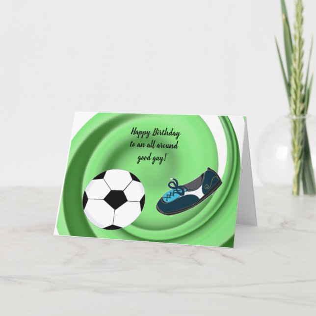 Tarjeta de cumpleaños de Good Guy Soccer Sport (Anverso)