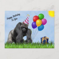 Tarjeta de cumpleaños de gorila divertido