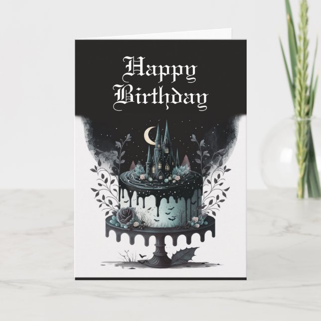 Tarjeta de cumpleaños de gótico - Pastel de cumple (Anverso)