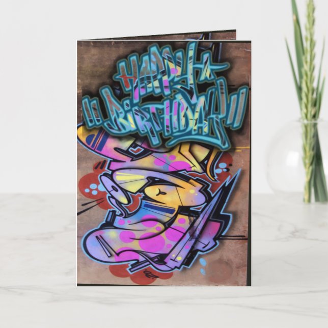 Tarjeta de cumpleaños de graffiti (Anverso)
