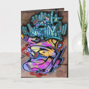 Tarjeta de cumpleaños de graffiti