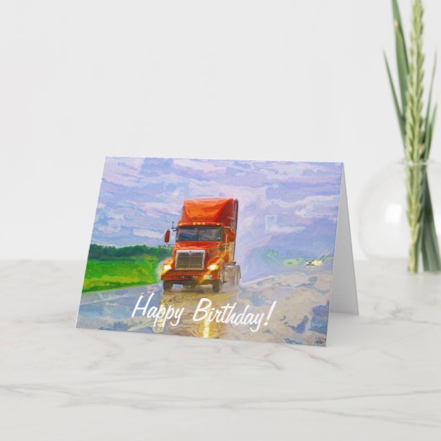 Tarjeta de cumpleaños de gran amante de los camion (Anverso)