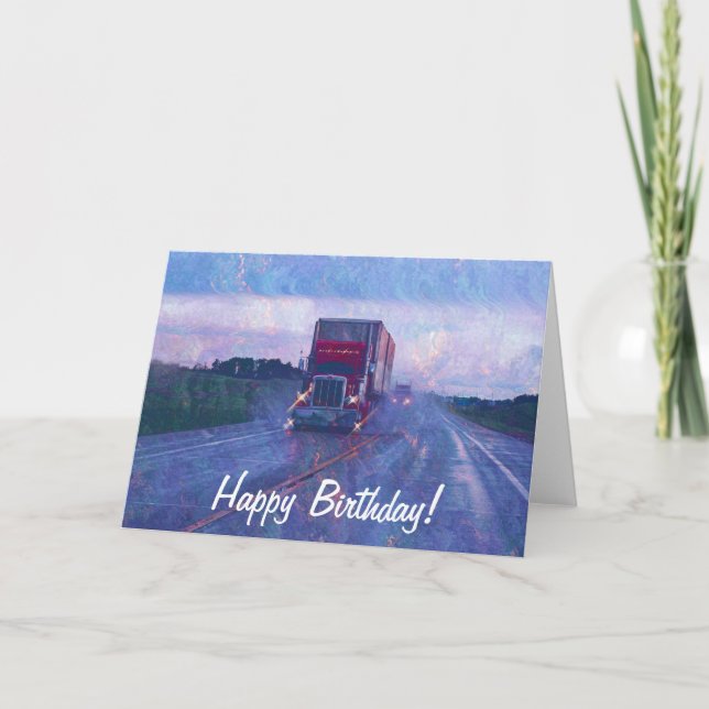 Tarjeta de cumpleaños de gran amante de los camion (Anverso)