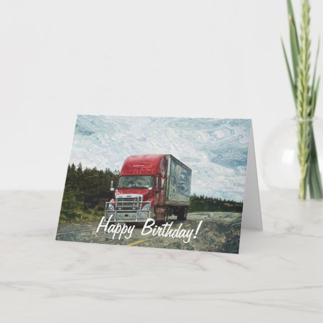 Tarjeta de cumpleaños de gran amante de los camion (Anverso)
