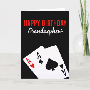 Tarjeta de cumpleaños de Grandnephew Poker