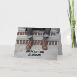 TARJETA DE CUMPLEAÑOS DE GRANDSON BOOTS