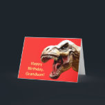 TARJETA DE CUMPLEAÑOS DE GRANDSON T-REX ROARING<br><div class="desc">Aquí hay una tarjeta de cumpleaños para ese nieto que ama los dinosaurios.</div>