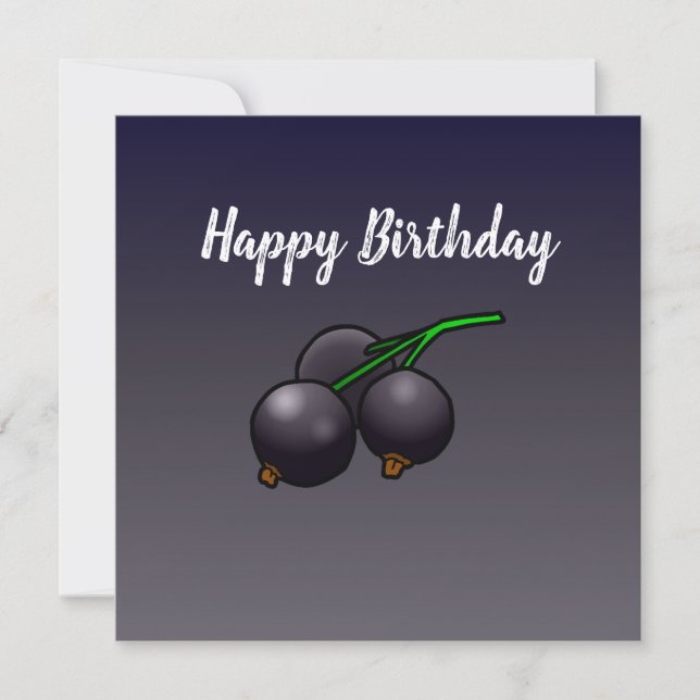 Tarjeta de cumpleaños de grosellas negras (Anverso)